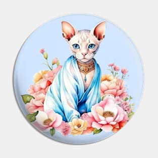 Sphynx cats flowers Pin