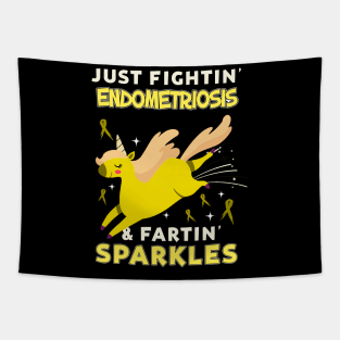 endometriosis funny unicorn farting sparkles Tapestry