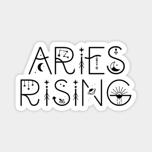 Aries rising sign celestial typography Magnet