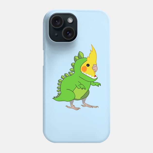 FUnny Cockatiel Dinosaur Doodle Phone Case by FandomizedRose