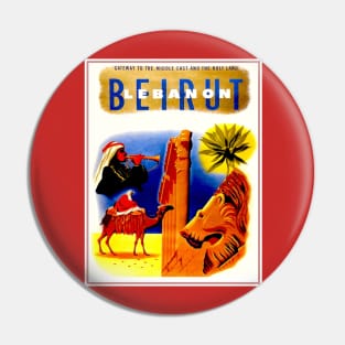 Beirut Lebanon Vintage Travel and Tourism Advertising Print Pin