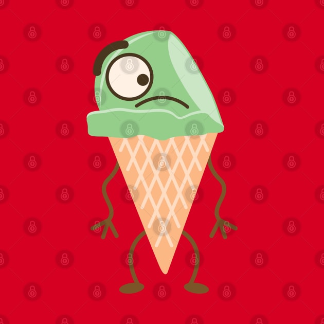 Pistachio Ice Cream Cone by Tooniefied