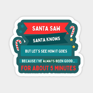 Santa saw funny christmas gift Magnet