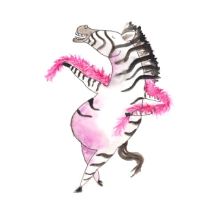 Dancing zebra with feather boa T-Shirt