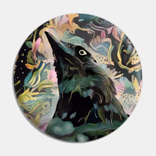 Colourful Corvids - Through The Leaves Pin