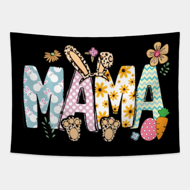Leopard Floral Mama Bunny HapEaster Mother'S Day Eggs Tapestry by Ro Go Dan