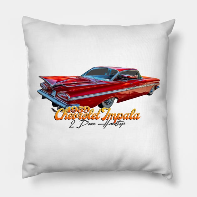 1959 Chevrolet Impala 2 Door Hardtop Pillow by Gestalt Imagery