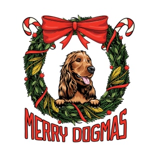 Merry Dogmas Christmas English Cocker Spaniel Dog Owner T-Shirt