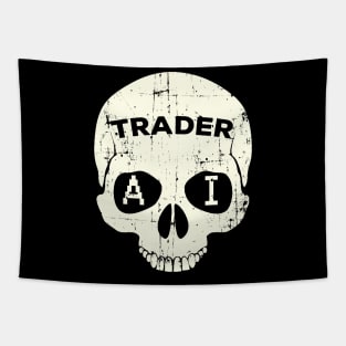 Artificial Intelligence Trader Skull Tapestry