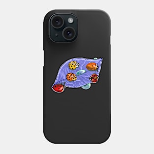 lady bugs on a lavender leaf Phone Case