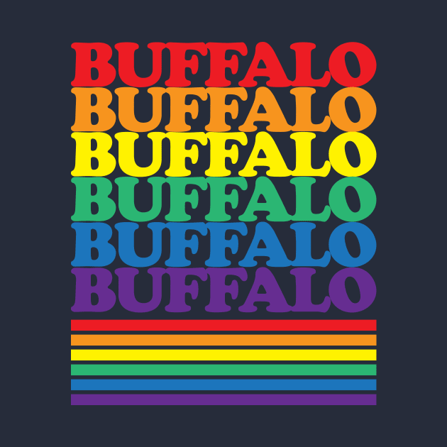 Buffalo NY Pride Week Rainbow Gay Pride Colors LGBTQ Ally by PodDesignShop