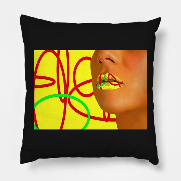 Lips cycle of life Pillow by YamyMorrell