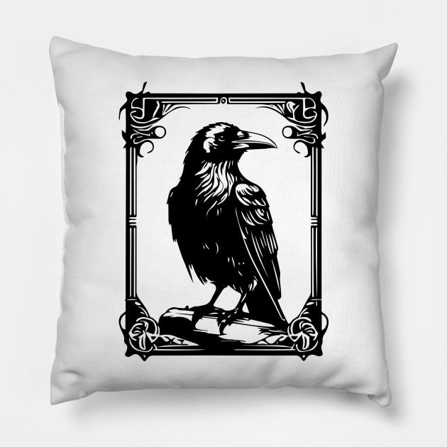 the black raven Pillow by lkn