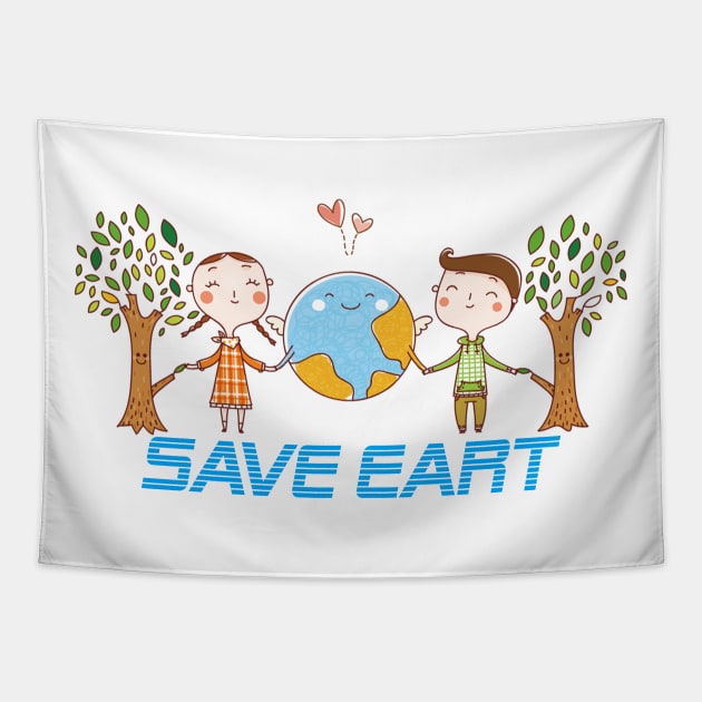 Save Earth - Earth Day 50th Anniversary Tapestry by dahyala