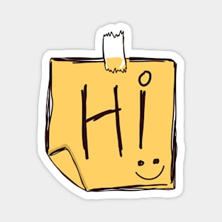 "Hi" note doodle Magnet