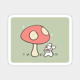 Giant mushroom and bunny Magnet