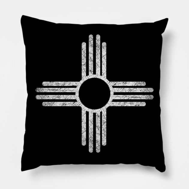 New Mexico State Flag White Pillow by ilrokery