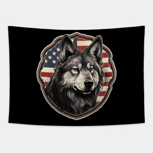 Patriotic Keeshond Tapestry