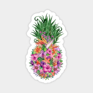 Tropical Floral Pineapple Magnet