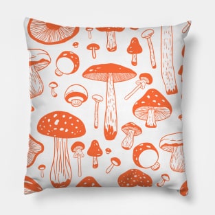 Red Mushroom Boho Cute Pattern Pillow