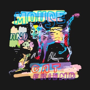 Mouse and Cat Friend T-Shirt
