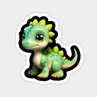 Cute Green Dino Magnet