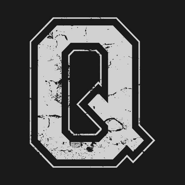 Initial Letter Q Gray Jersey Sports Athletic Player by porcodiseno