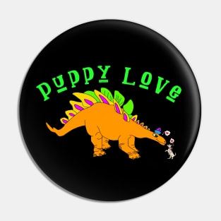 Puppy Stegosaurus Dinosaur Love Pin