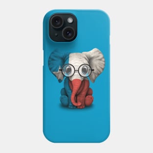 Baby Elephant with Glasses and Texas Flag Phone Case