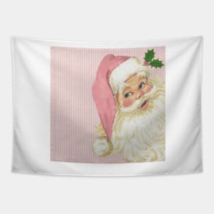 retro vintage pink santa claus Tapestry