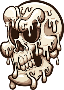 Melting cartoon skull Magnet