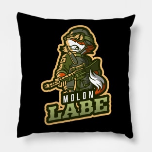 The Military Fox With A Rifle Pillow
