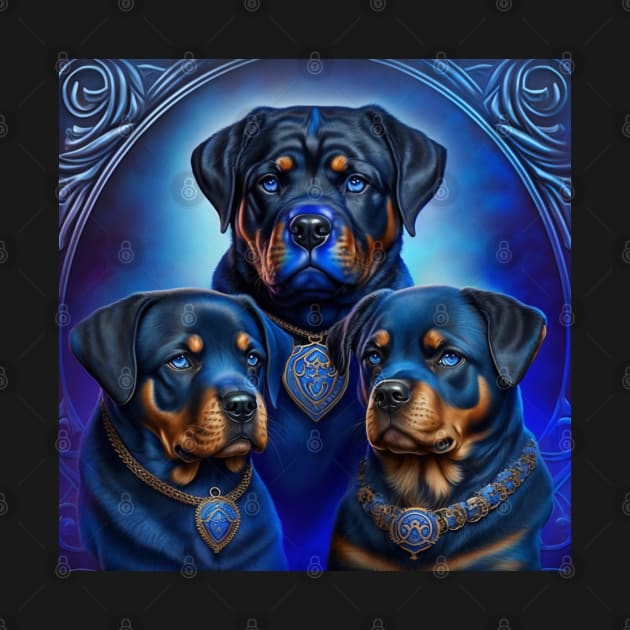 Rottweiler Trio by Enchanted Reverie