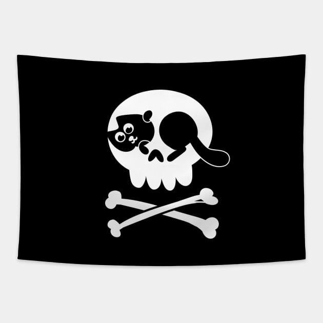 Cat Jolly Roger Tapestry by marvandraw