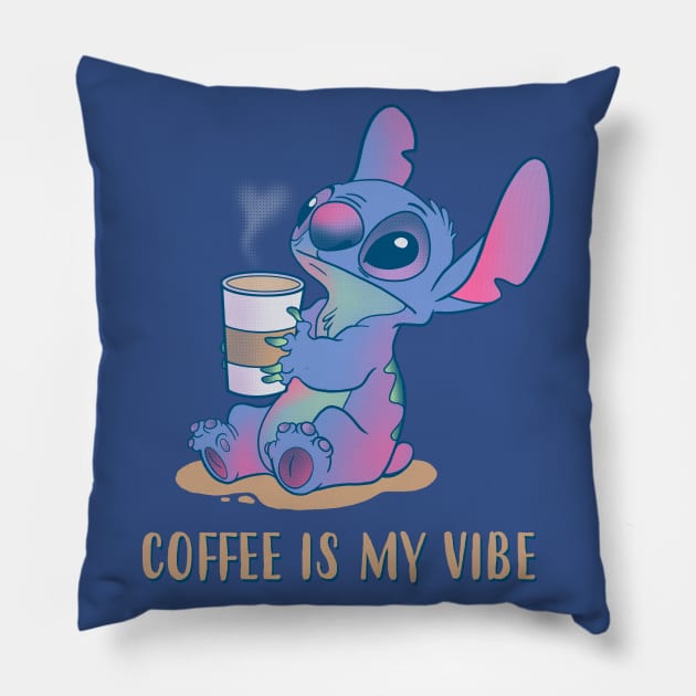 Coffee Is My Vibe // Coffee Cartoon Kawaii Cute Tee Mask Pillow by leepianti