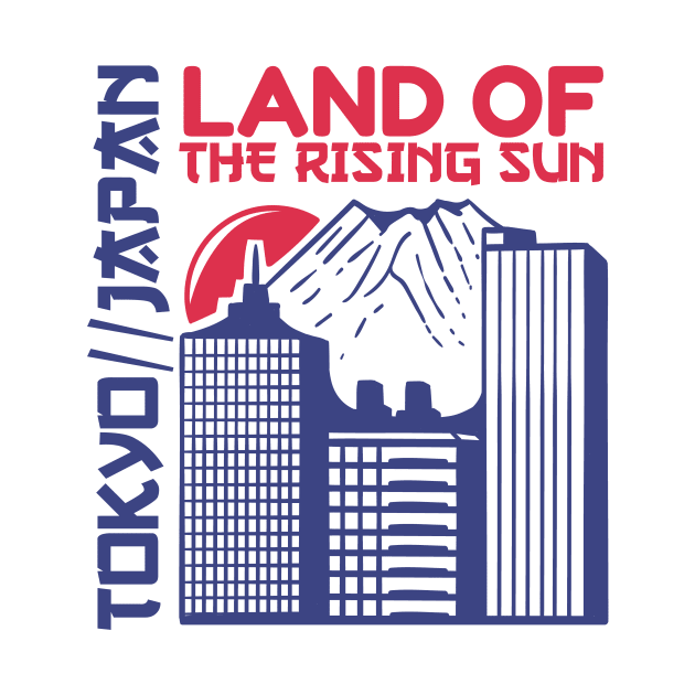 Retro Tokyo Japan Land of the Rising Sun Vintage City Art by Now Boarding