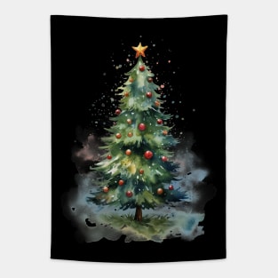 Watercolor Christmas Tree Tapestry