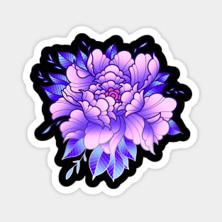 Purple Peony flower Magnet