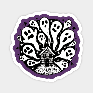 Spooky Ghost House Magnet