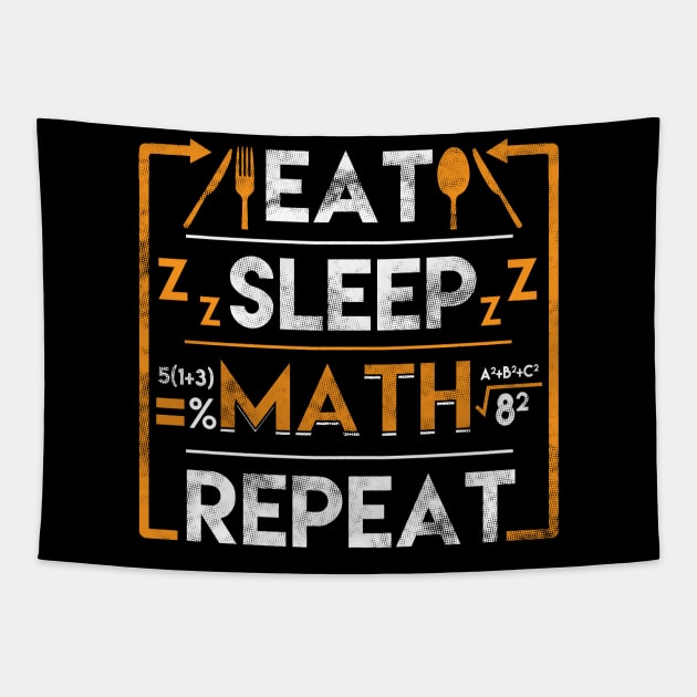 Eat sleep math repeat Tapestry by captainmood