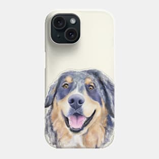 Berne Aussie Dog Watercolor Illustration Phone Case