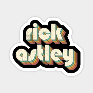 Retro Vintage Rainbow Rick Letters Distressed Style Magnet