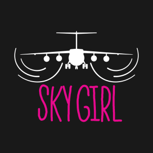 Sky Girl Funny Flight Attendants Flying Aviation T-Shirt