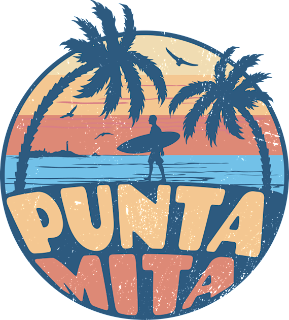 Vintage Surfing Punta Mita, Mexico // Retro Summer Vibes // Grunge Surfer Sunset Kids T-Shirt by Now Boarding