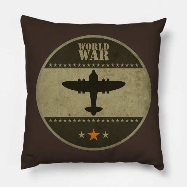 World War Vintage Pillow by CTShirts