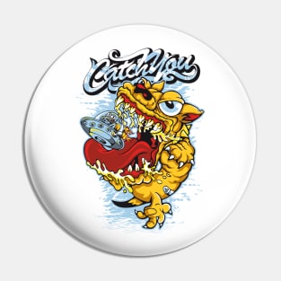 Comic Tee I Catch You ,Funny Design T-shirt Pin