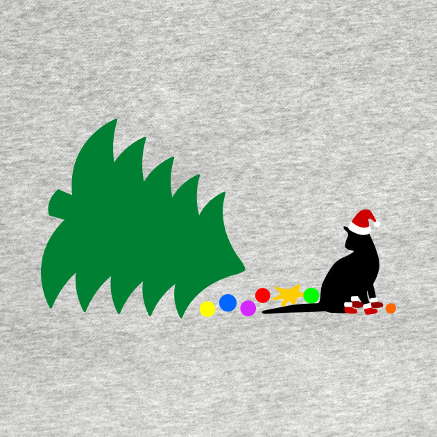 Discover Cat Christmas tree disaster - Cat Christmas - T-Shirt