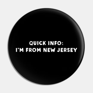 New Jersey Cool & Funny Pin