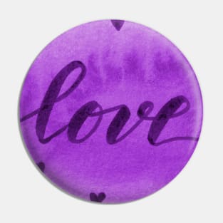 Valentine's Day Watercolor Love – purple Pin