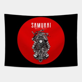 Samurai and Red sun Tapestry